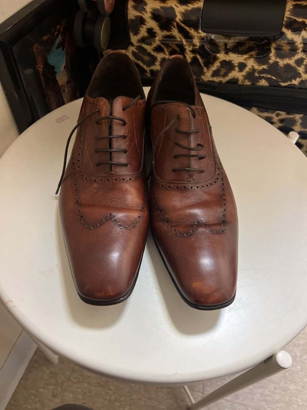 Mezlan Leather Wingtip Oxford Shoes Size 11M Brown Brogues